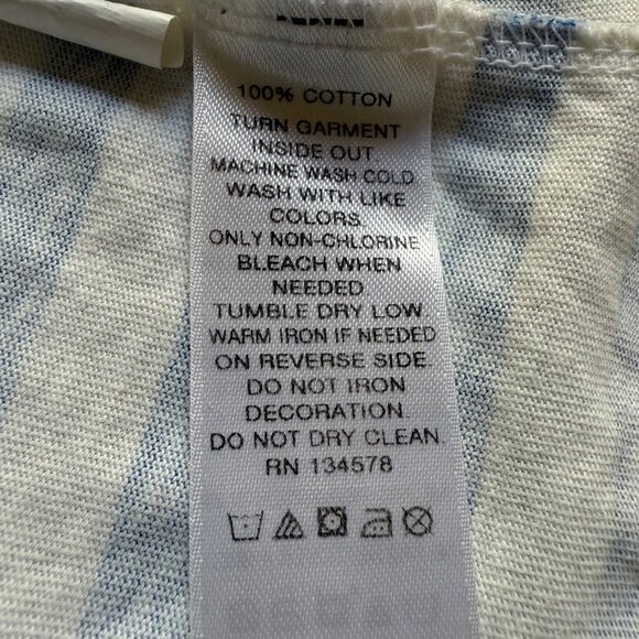 Vineyard Vines Size XS Blue & White Striped Scarf Print T-Shirt Mini Dress - Picture 7 of 16